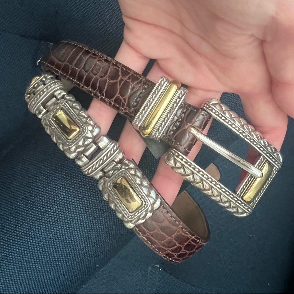 Brighton leather and metal belt. Size 28.